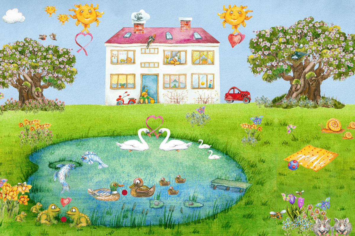 animierte Kinderbilderbücher unser Dorf im Frühling