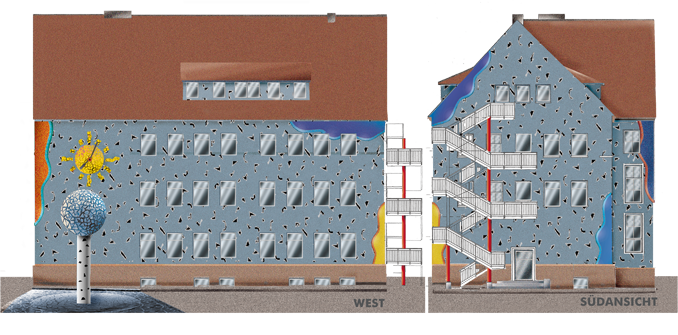 Fassadengestaltung Schulde Zwenkau Kinderwelten