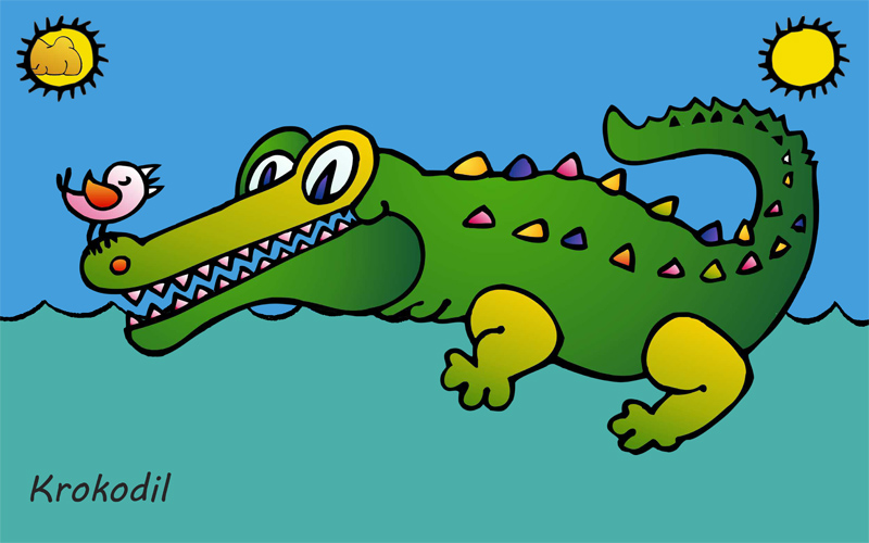 Zoo Bilderbuch Krokodil enhanced 